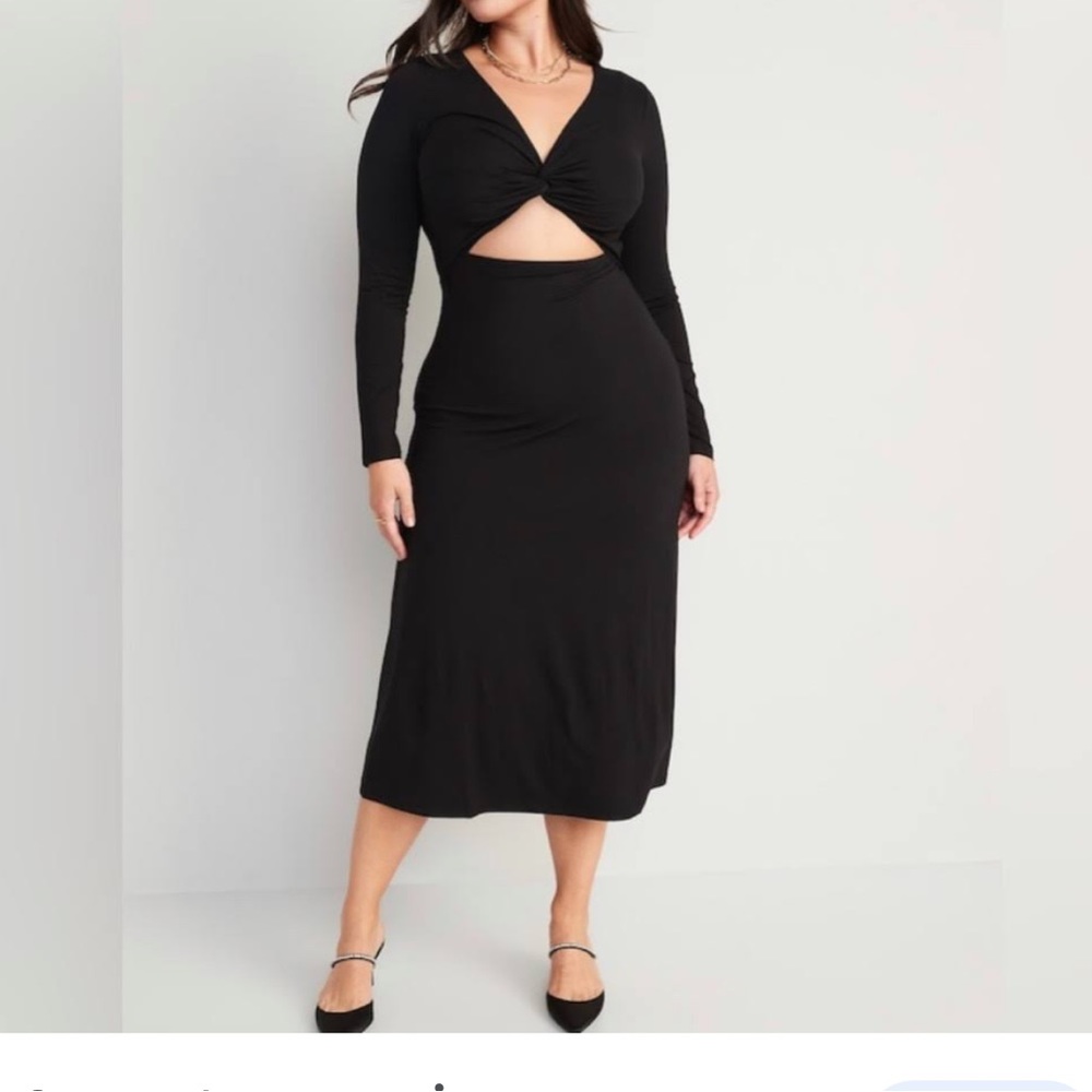 Old Navy Black Front Twist Midi - Size L